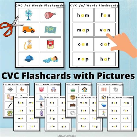 Cvc Word Flashcards With Pictures Free Printables I Vowel Words With Pictures - I Vowel Words With Pictures