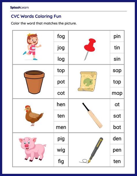 Cvc Words Worksheets For Kindergarteners Online Splashlearn Cvc Word Practice Worksheet Kindergarten - Cvc Word Practice Worksheet Kindergarten