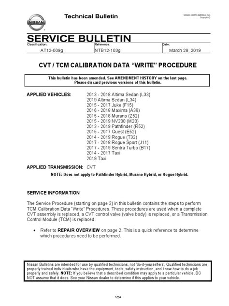 Read Cvt Tcm Calibration Data Write Procedure 