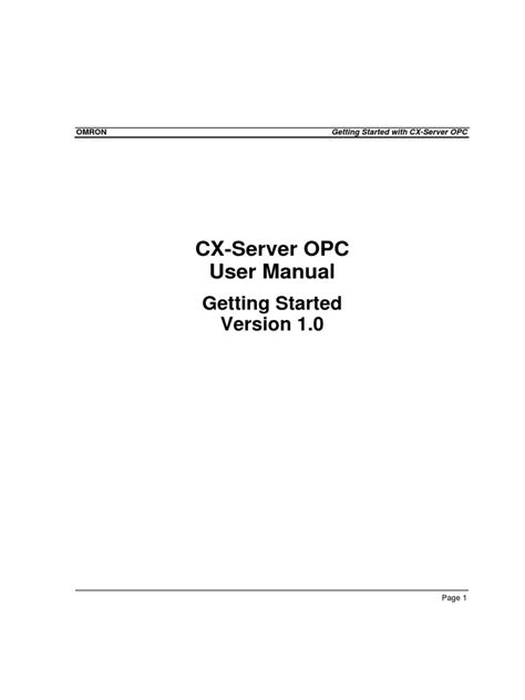 Cx Server Opc User Manual
