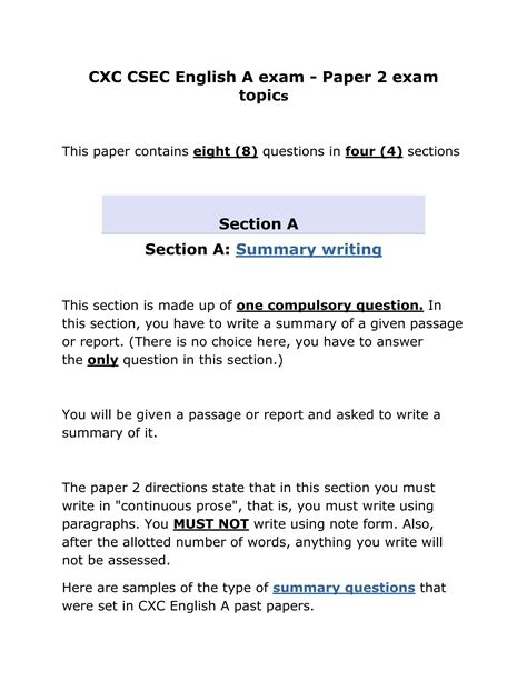 Cxc English Question And Answer Kleverore