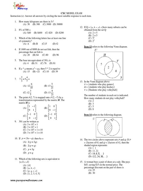 Download Cxc Maths Paper 1 
