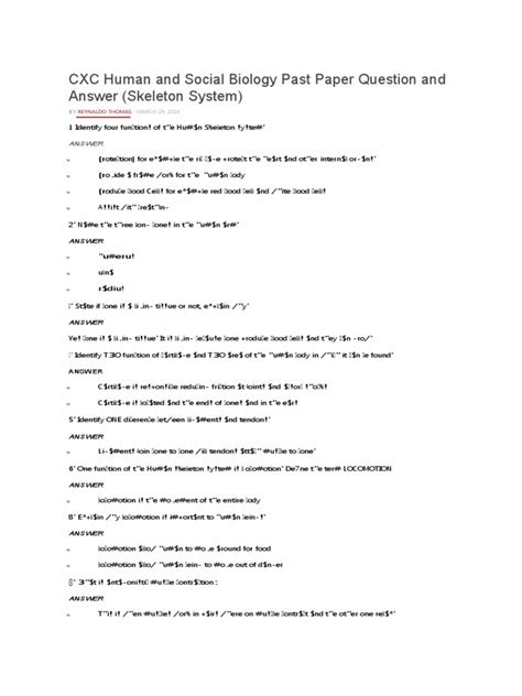 Read Cxc Science Past Paper Questions And Answers 