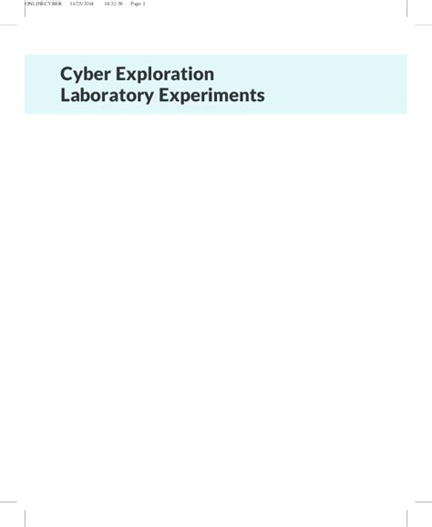 cyber exploration laboratory experiments solutions nise