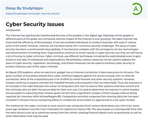 Cyber Security Essay