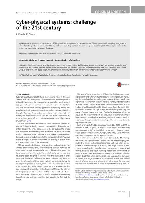 Download Cyber Physical Systems Challenge Of The 21St Century 