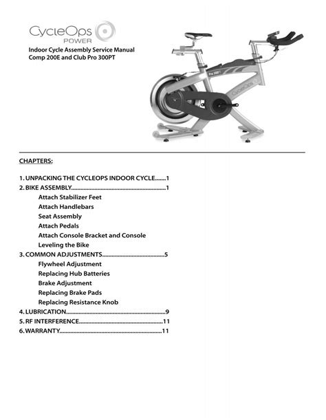 Download Cycleops 200E User Guide 