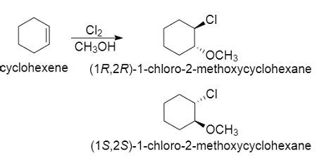 Cyclohexene Cl2 H2o Dark