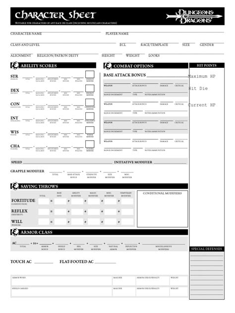 D D 3 5 Abilities And Races
