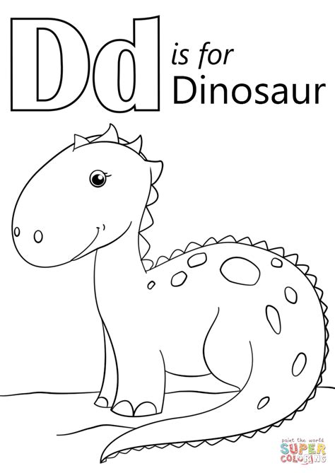 D Is For Dinosaur Coloring Page Free Printable D Is For Dinosaur Printable - D Is For Dinosaur Printable