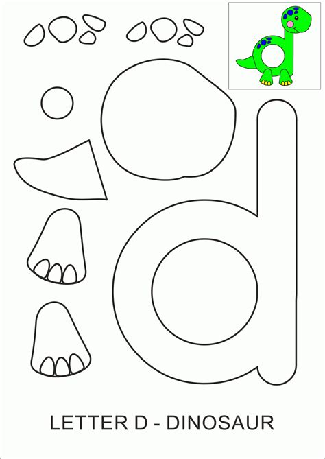 D Is For Dinosaur Printable   Letter D Is For Dinosaur Coloring Page Download - D Is For Dinosaur Printable