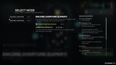 D2 Encore Walkthrough