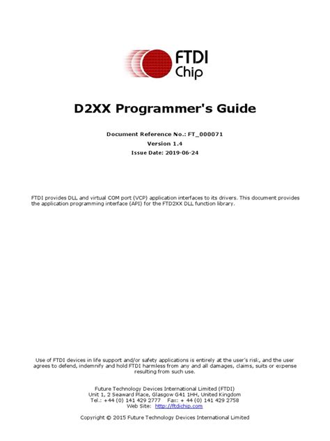Read D2Xx Programmers Guide 
