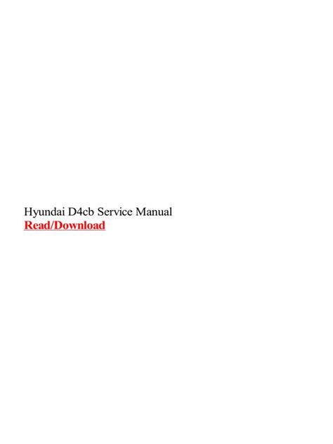 D4cb Service Manual
