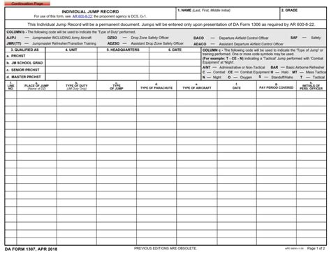 da form 1307 word format
