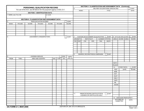 da form 2a personnel qualification record