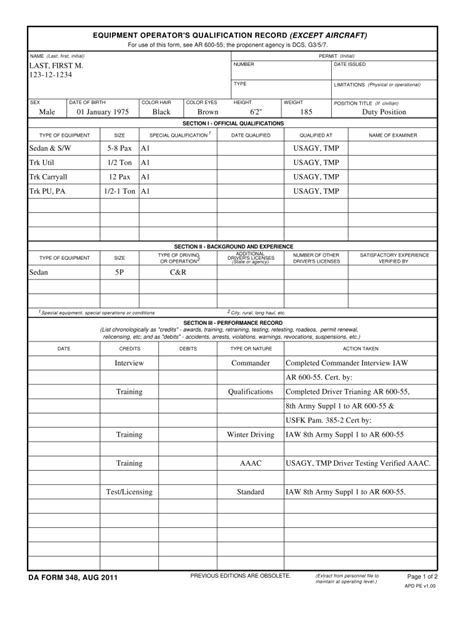 da form 348 block 12 codes