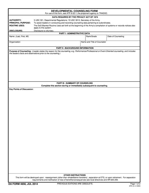 Da Form 4856 Fillable
