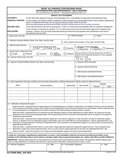Da Form 5960