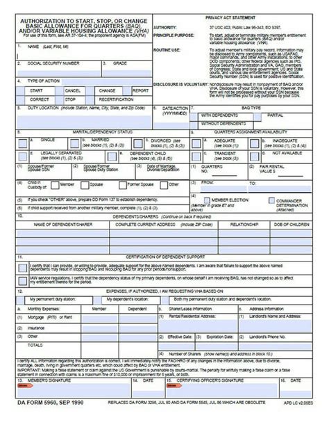 Da Form 5960 Fillable