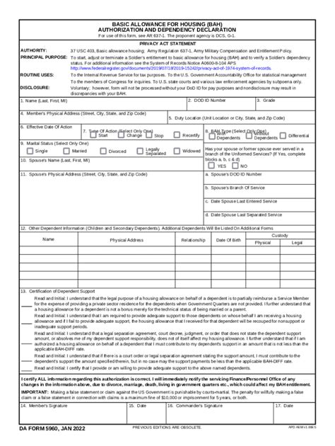 Da Form 5960 Pdf 2022