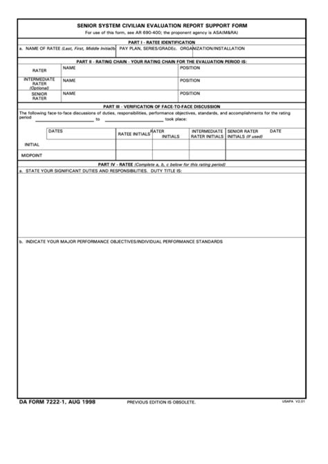 Da Form 7222 Sample Bullets