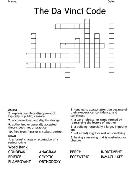 Da Vinci Code Setting Crossword Clue