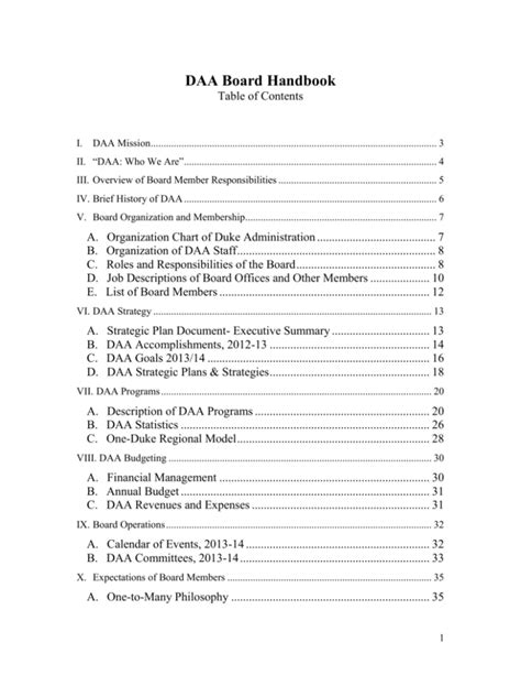 Daa Board Handbook
