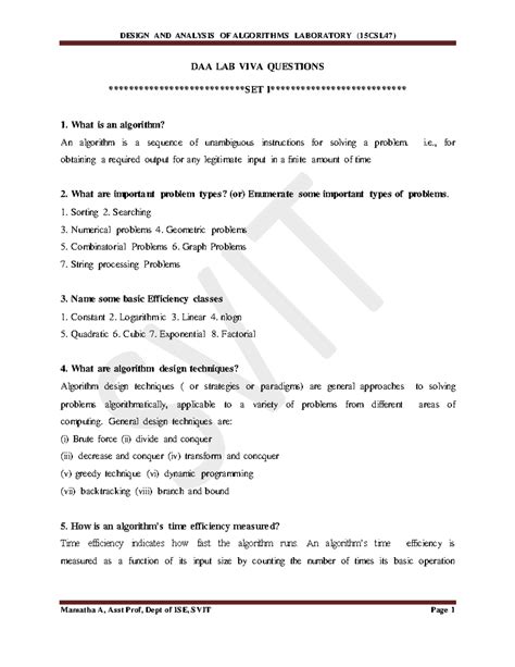 Daa Viva Questions