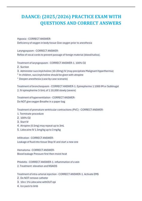 Read Daance Practice Exam 