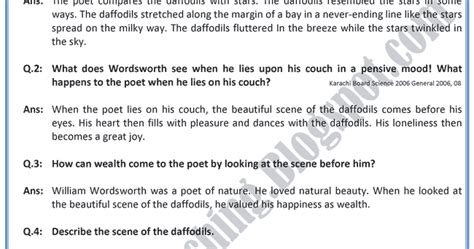 Read Online Daffodils Poem Questions And Answers 