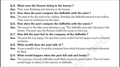 Read Online Daffodils Poem Questions And Answers 