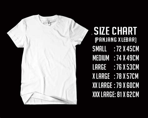 Daftar Lengkap Kumpulan Size Chart Kaos Yuk Dipilih Size Chart Kaos - Size Chart Kaos