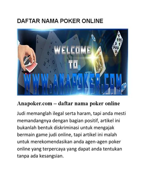 daftar nama poker online terpercaya Array