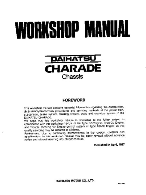 Daihatsu Charade Workshop