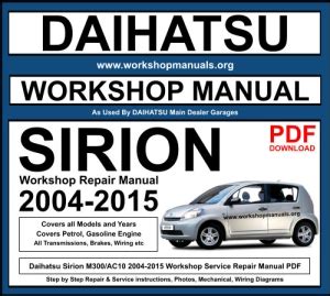 Full Download Daihatsu Sirion Workshop Manual File Type Pdf 