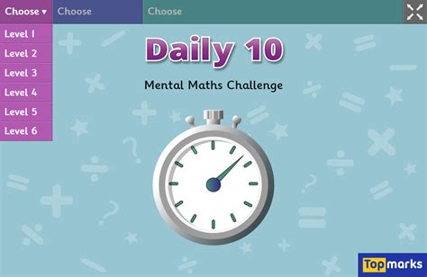 Daily 10 Mental Maths Challenge Topmarks Math 10 - Math 10