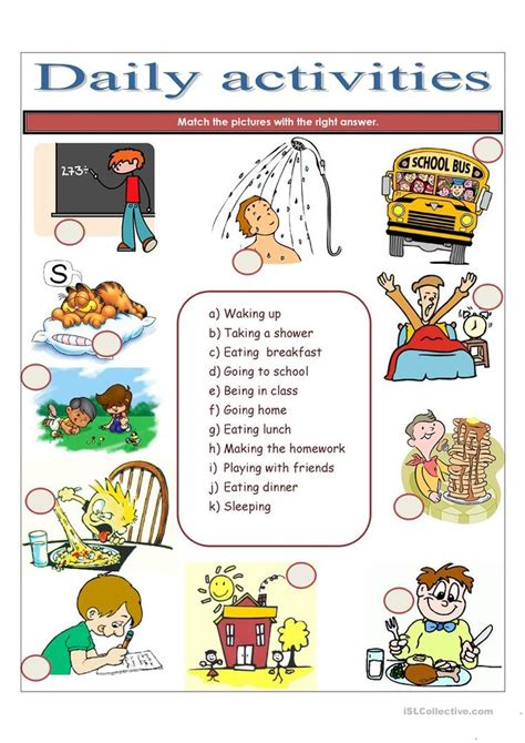 Daily Activities Worksheet Daily Activities Worksheet - Daily Activities Worksheet