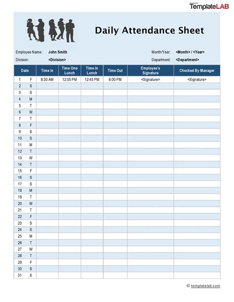 Daily Attendance Record Template