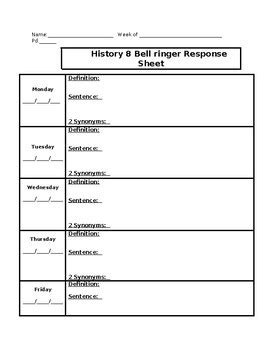 Daily Bell Ringer Template