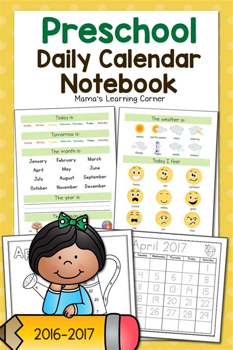 Daily Calendar Notebook For Preschool And Kindergarten Calendar Chart For Kindergarten - Calendar Chart For Kindergarten