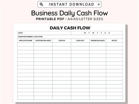 daily cash sheet