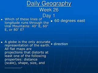Daily Geography Week 26 Answer Key