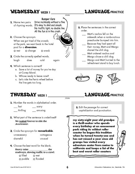 Daily Grammar Amp Vocabulary Language Arts Bundle Volume Daily Grammar Practice 5th Grade - Daily Grammar Practice 5th Grade