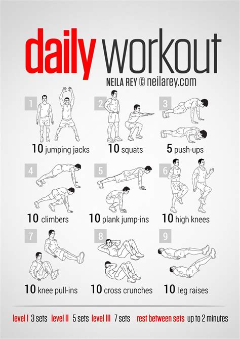 daily gym workout chart for men