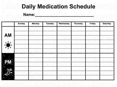 daily home medication schedule template