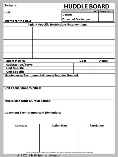 daily huddle sheets