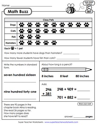 Daily Math Review Worksheets Math Buzz Level E Book Buzz Worksheet 5th Grade - Book Buzz Worksheet 5th Grade
