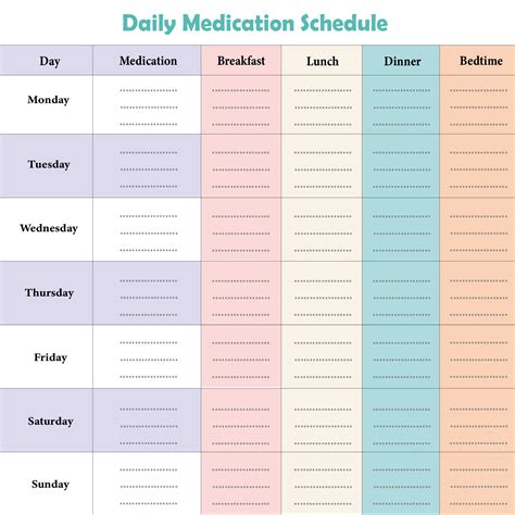 daily medication checklist template
