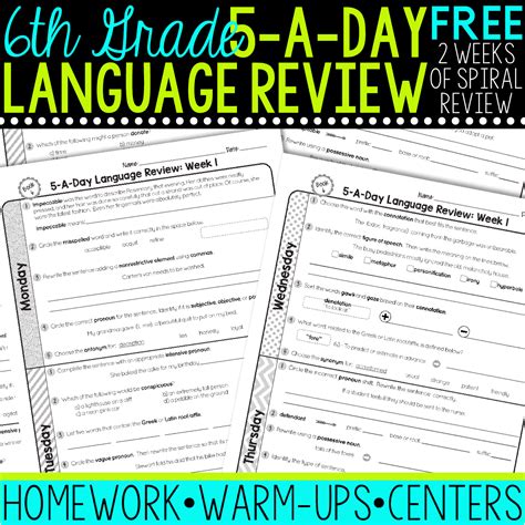 Daily Oral Language 6th Grade 6th Grade Daily Oral Language - 6th Grade Daily Oral Language